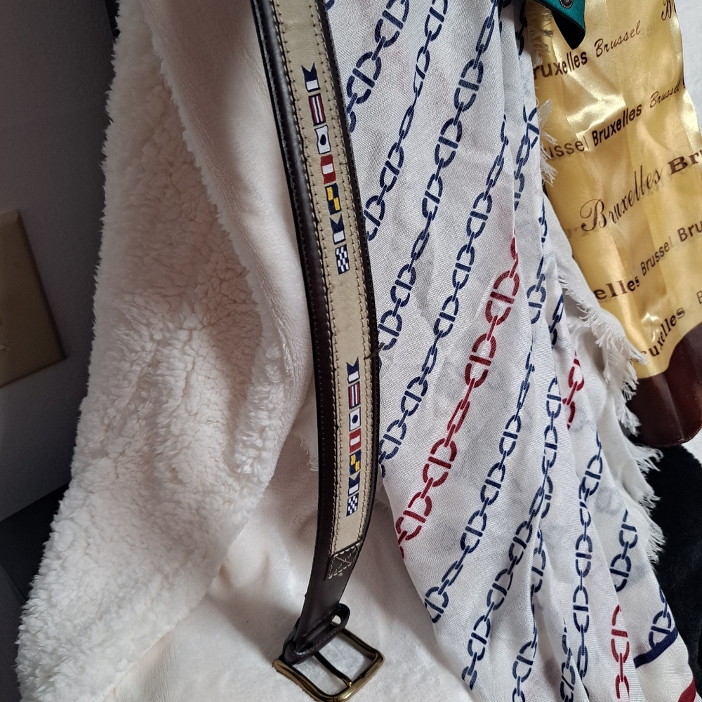 Nautica nautical themed leather belt